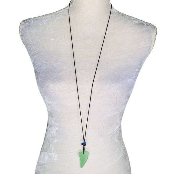 Seaglass Necklace Green Blue Red Rope Rincon Puerto Rico Adjustable - Picture 8 of 10